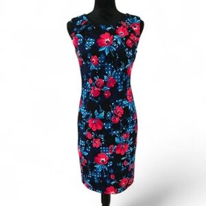 NWT Karl Lagerfeld Paris Floral Sleeveless Sheath Dress Size 2 Womens XS #11-09